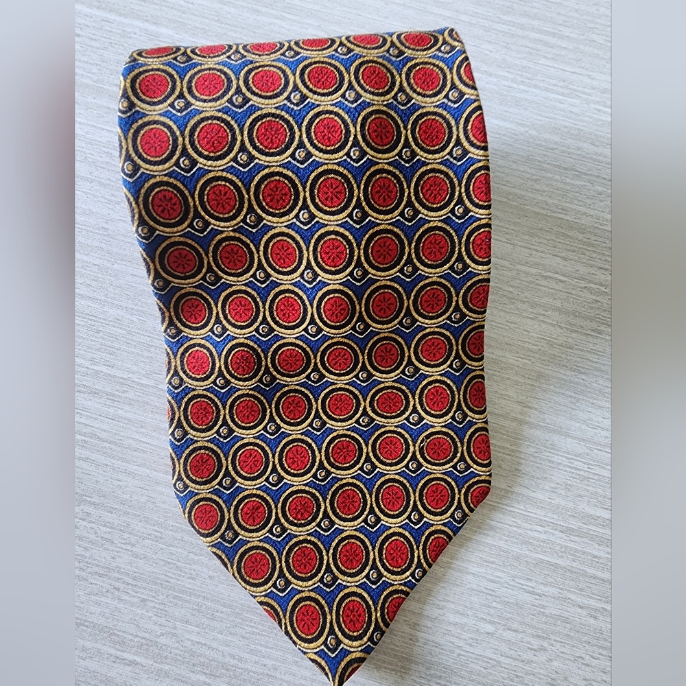 Valentino Red, Blue, Black And Gold Vintage‎ Tie